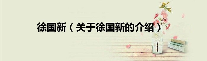 徐国新（关于徐国新的介绍）