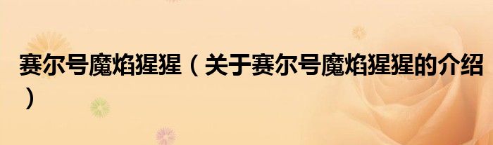 赛尔号魔焰猩猩（关于赛尔号魔焰猩猩的介绍）