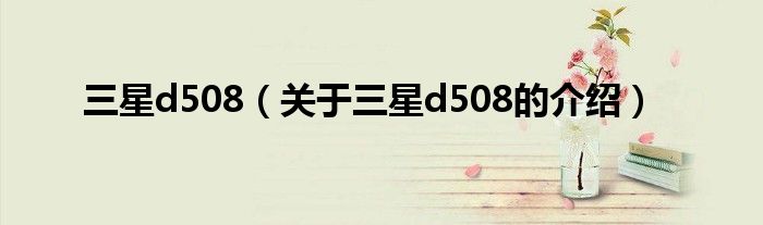 三星d508（关于三星d508的介绍）