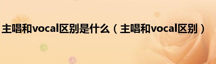 主唱和vocal区别是什么（主唱和vocal区别）