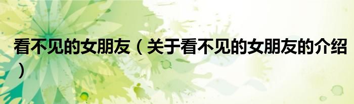看不见的女朋友（关于看不见的女朋友的介绍）