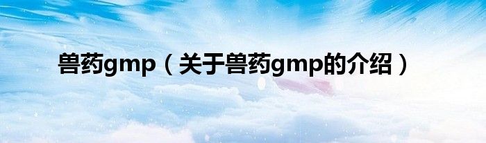 兽药gmp（关于兽药gmp的介绍）