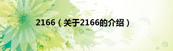 2166（关于2166的介绍）
