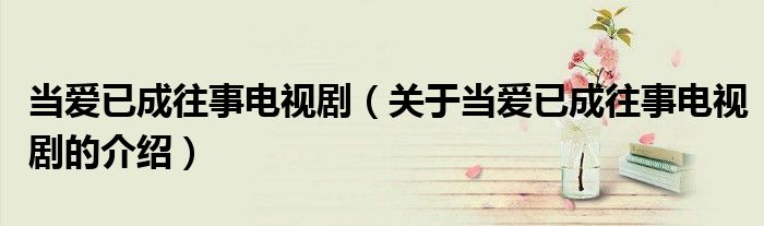 当爱已成往事电视剧（关于当爱已成往事电视剧的介绍）