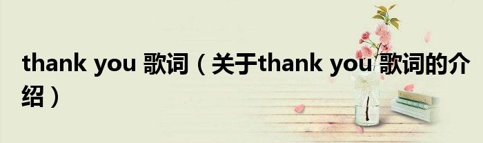 thank you 歌词（关于thank you 歌词的介绍）