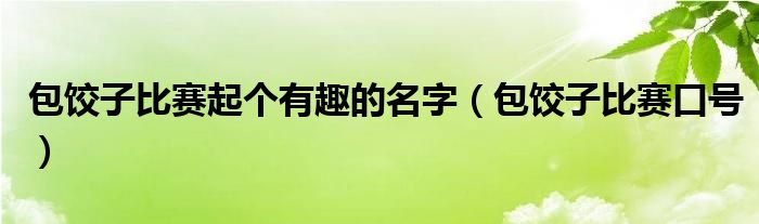 包饺子比赛起个有趣的名字（包饺子比赛口号）