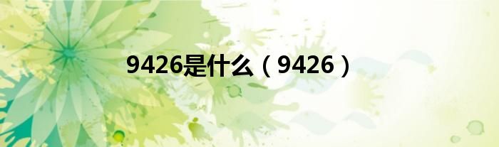 9426是什么（9426）