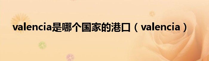 valencia是哪个国家的港口（valencia）