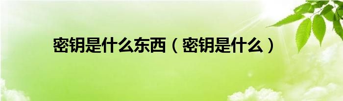密钥是什么东西（密钥是什么）