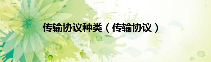 传输协议种类（传输协议）