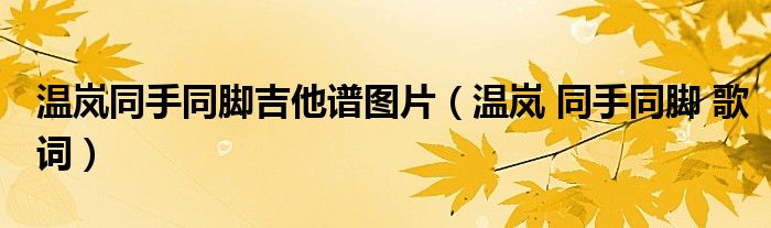 温岚同手同脚吉他谱图片（温岚 同手同脚 歌词）