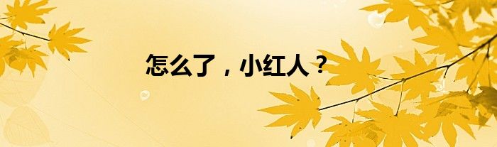 怎么了，小红人？