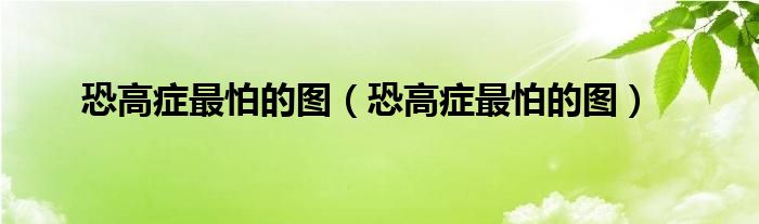 恐高症最怕的图（恐高症最怕的图）