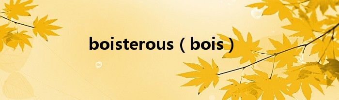 boisterous（bois）