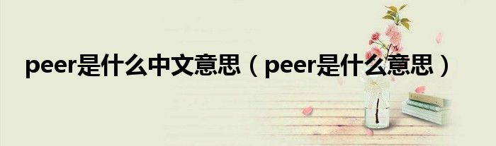 peer是什么中文意思（peer是什么意思）