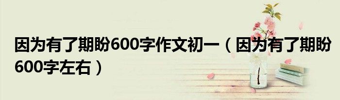 因为有了期盼600字作文初一（因为有了期盼600字左右）