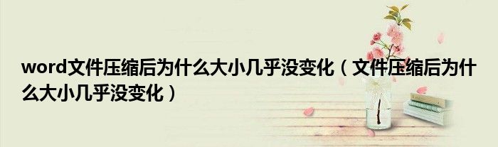 word文件压缩后为什么大小几乎没变化（文件压缩后为什么大小几乎没变化）