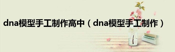 dna模型手工制作高中（dna模型手工制作）