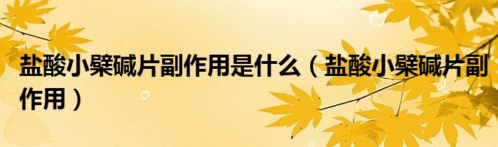 盐酸小檗碱片副作用是什么（盐酸小檗碱片副作用）