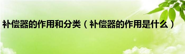 补偿器的作用和分类（补偿器的作用是什么）