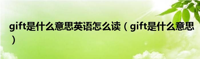 gift是什么意思英语怎么读（gift是什么意思）