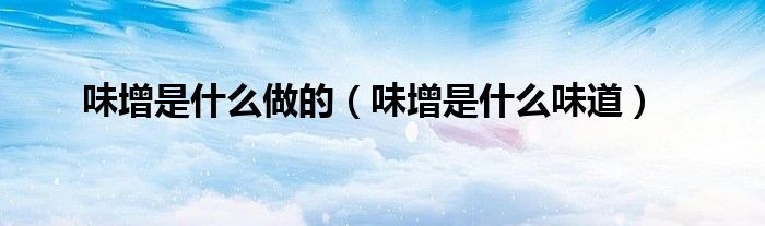 味增是什么做的（味增是什么味道）