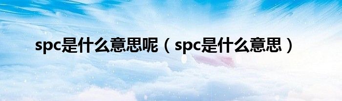 spc是什么意思呢（spc是什么意思）