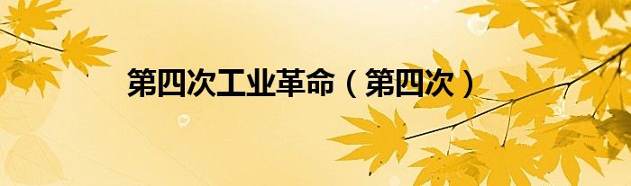 第四次工业革命（第四次）