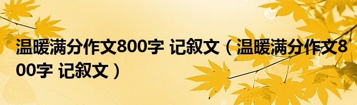 温暖满分作文800字 记叙文（温暖满分作文800字 记叙文）