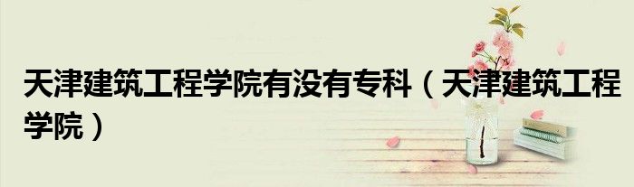 天津建筑工程学院有没有专科（天津建筑工程学院）
