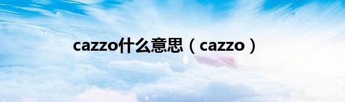 cazzo什么意思（cazzo）