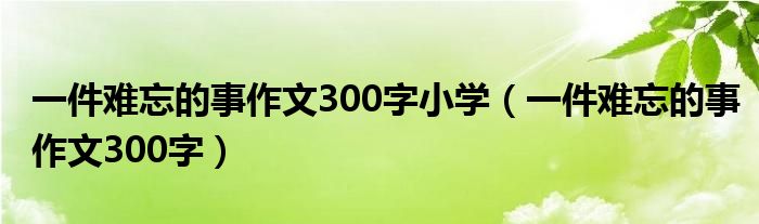 一件难忘的事作文300字小学（一件难忘的事作文300字）