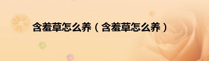 含羞草怎么养（含羞草怎么养）
