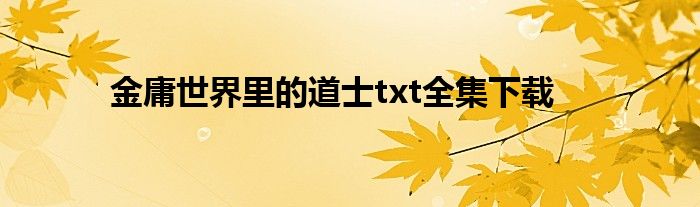 金庸世界里的道士txt全集下载