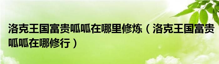 洛克王国富贵呱呱在哪里修炼（洛克王国富贵呱呱在哪修行）
