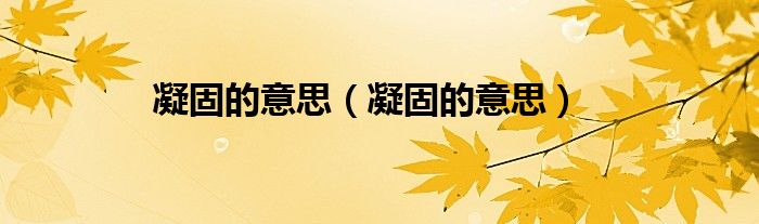 凝固的意思（凝固的意思）