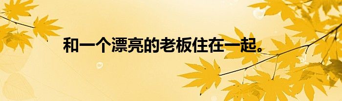 和一个漂亮的老板住在一起。