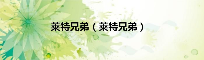 莱特兄弟（莱特兄弟）