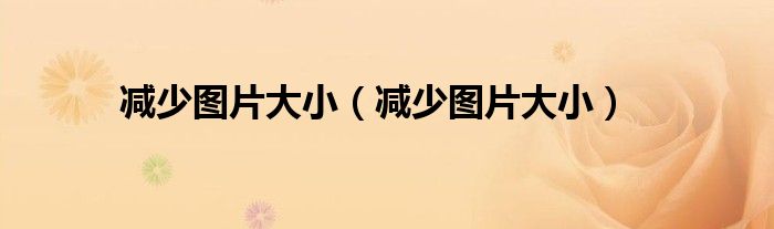 减少图片大小（减少图片大小）