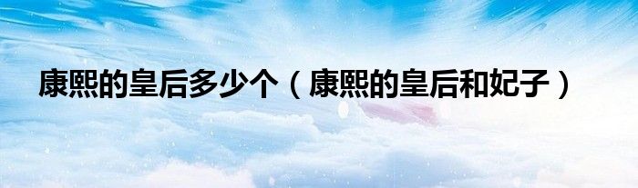 康熙的皇后多少个（康熙的皇后和妃子）