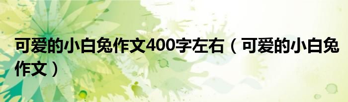 可爱的小白兔作文400字左右（可爱的小白兔作文）