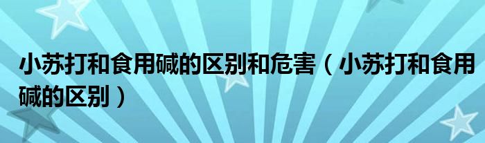 小苏打和食用碱的区别和危害（小苏打和食用碱的区别）