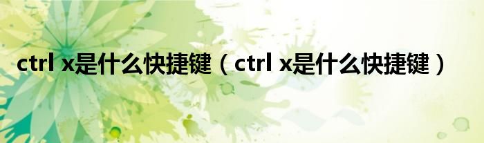 ctrl x是什么快捷键（ctrl x是什么快捷键）