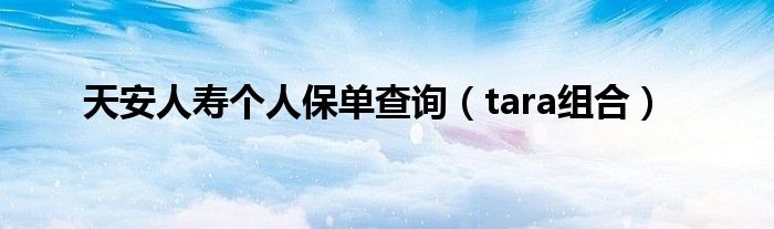 天安人寿个人保单查询（tara组合）