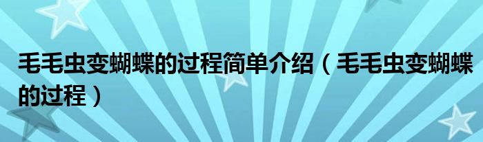 毛毛虫变蝴蝶的过程简单介绍（毛毛虫变蝴蝶的过程）