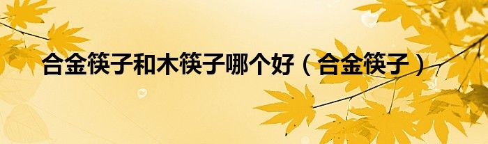合金筷子和木筷子哪个好（合金筷子）