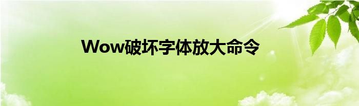 Wow破坏字体放大命令