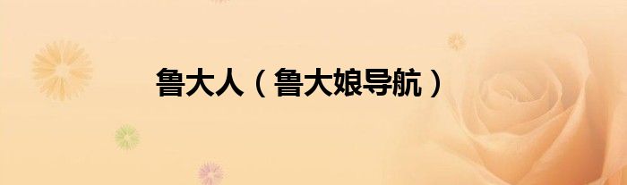 鲁大人（鲁大娘导航）