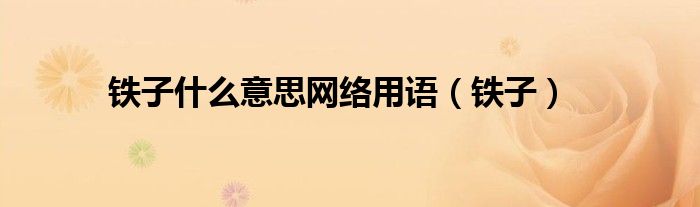 铁子什么意思网络用语（铁子）