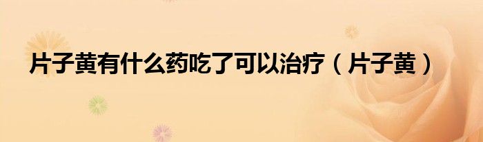 片子黄有什么药吃了可以治疗（片子黄）